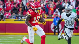 Week 14 Fantasy Flames running back: Isiah Pacheco vs. Chargers (Fantasy Football). Photo by Denny Medley, Imagn Images