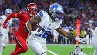 NFL Week 11 top prop bets: Jahmyr Gibbs at Jaguars (NFL). Photo by Troy Taormina, Imagn Images