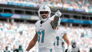 NFL player prop: Raheem Mostert rushing touchdowns in 2024 (NFL). Photo by Sam Navarro, USA TODAY Sports