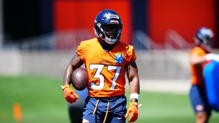 RJ Harvey will outrun Ashton Jeanty for NFL Offensive Rookie of the Year (NFL). Photo by Ron Chenoy, Imagn Images